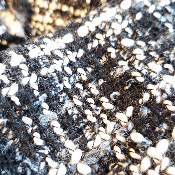 Zara Woman Tweed Turtleneck Cape Poncho Pullover Black and White - Picture 4 of 5